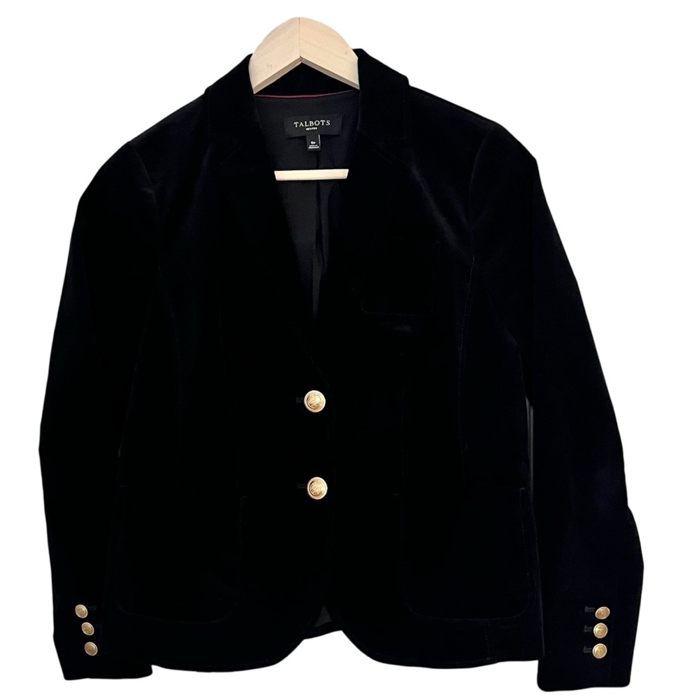 Talbots Corduroy Blazer Black Size‎ 6 Petite